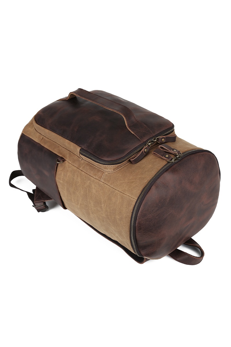 Rucsac din piele naturală și material textil cerat URBAN BAG Voss