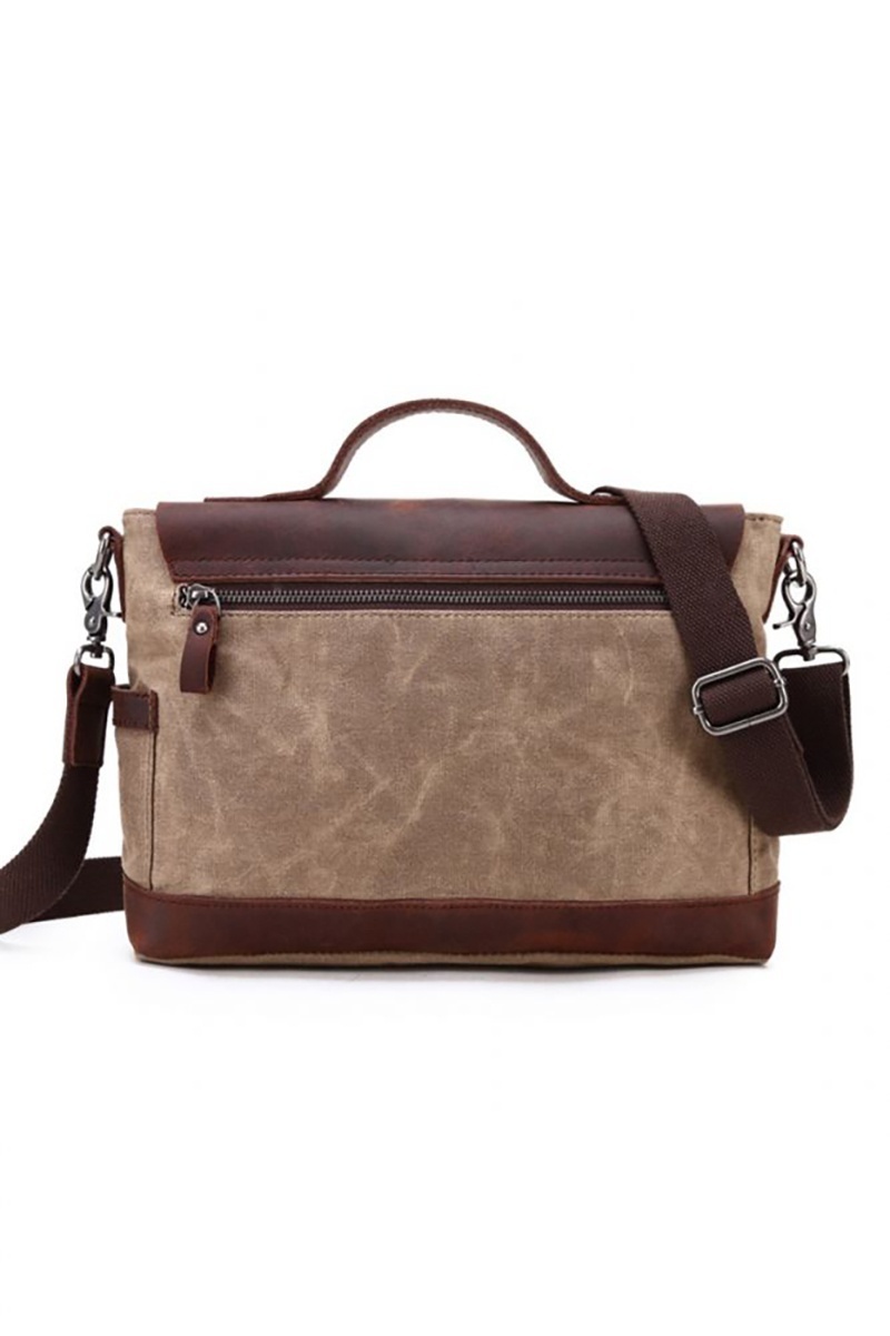 洋楽 URBAN Geantă de umăr din piele naturală și material textil cerat URBAN