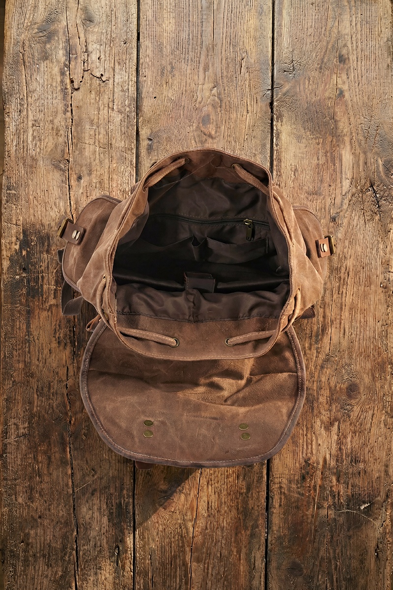 Rucsac din piele naturală și material textil cerat URBAN BAG Berg