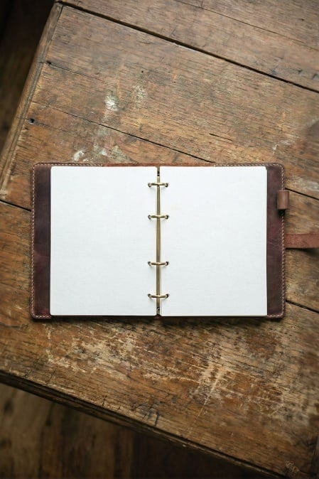 Agenda din piele naturala The Notebook PLUS by URBAN BAG dimensiune A5 - Maro - Img 3