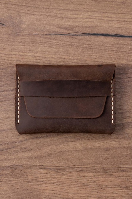 Portcard din piele naturală URBAN BAG Little Pocket – Maro Închis
