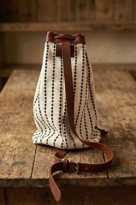 Rucsac handmade din bumbac și piele naturală URBAN BAG The Cargo - Img 2