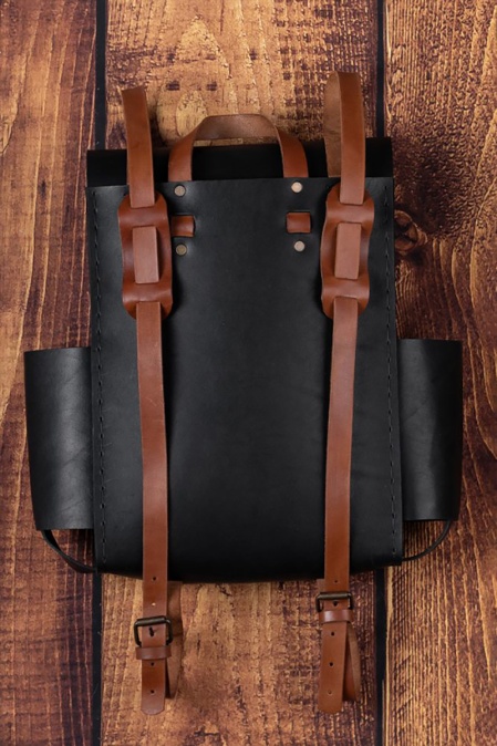 Rucsac handmade din piele naturală URBAN BAG The Explorer – Negru - Img 2