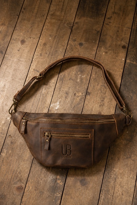 Borsetă de umăr din piele naturală URBAN BAG The Street – Maro Închis