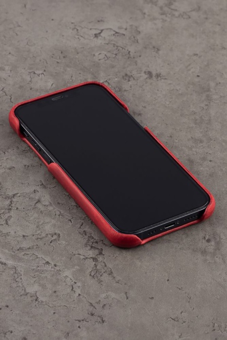 Husă din piele naturală Crazy Horse URBAN BAG pentru Iphone Handcrafted in România - Roșu