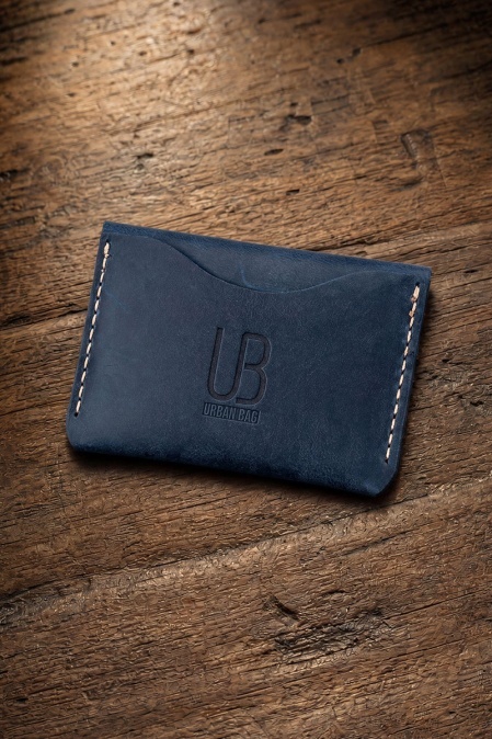 Portcard din piele naturală URBAN BAG Little Pocket – Albastru - Img 2