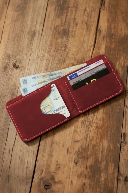 Portofel handmade din piele naturală URBAN BAG Concept 2 – Rosu - Img 2