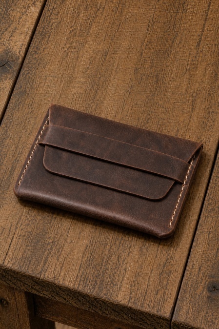 Portofel handmade din piele naturală URBAN BAG Pocket – Maro Închis