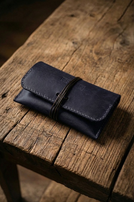 Portofel pentru tutun handmade din piele naturală URBAN BAG The Pouch - Negru