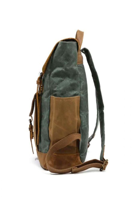 Rucsac din piele naturală și material textil cerat URBAN BAG Memphis – Verde - Img 12