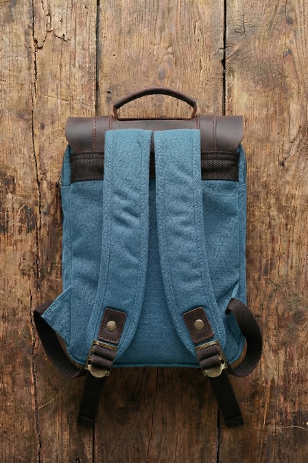 Rucsac pentru femei și copii din piele naturală și material textil URBAN BAG Little Lugano – Bleu Ciel - Img 2