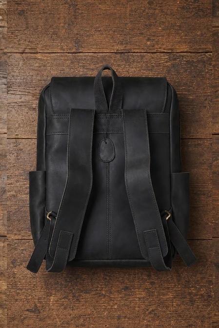 Rucsac realizat integral din piele naturală URBAN BAG Chelsea - Negru - Img 2