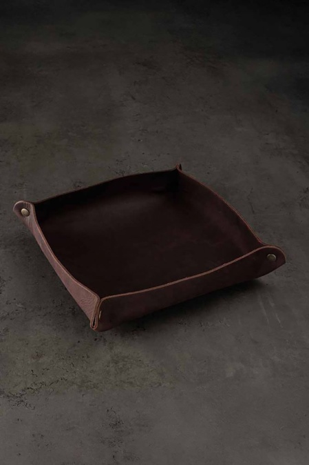 Tavă organizator din piele naturală crazy horse URBAN BAG Nest - Maro