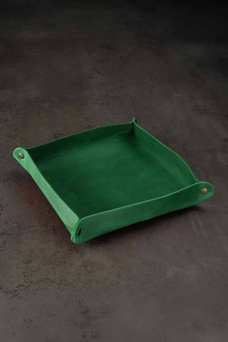 Tavă organizator din piele naturală crazy horse URBAN BAG Nest - Verde