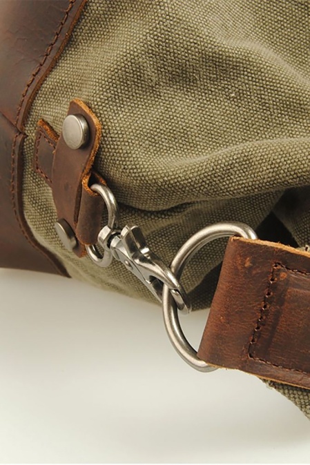 Geantă de voiaj din piele naturală și material textil cerat URBAN BAG Verona – Negru - Img 5