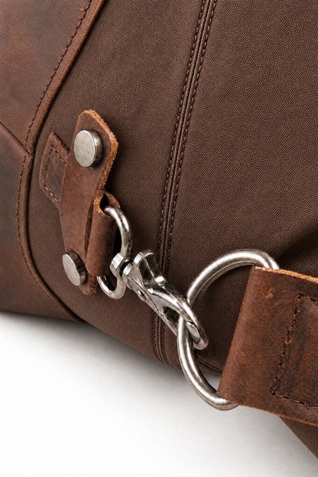 Geantă de voiaj din piele naturală și material textil cerat URBAN BAG Verona – Coffee - Img 4