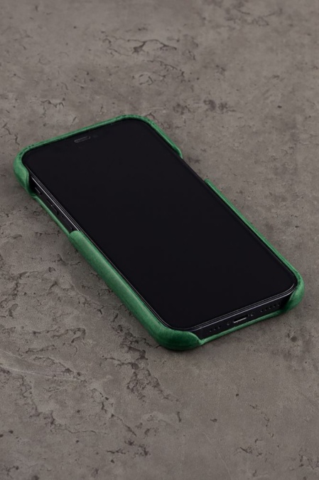 Husă din piele naturală Crazy Horse URBAN BAG pentru Iphone Handcrafted in România - Verde