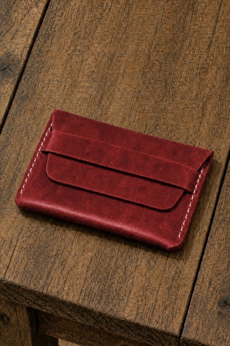 Portofel handmade din piele naturală URBAN BAG Pocket – Rosu