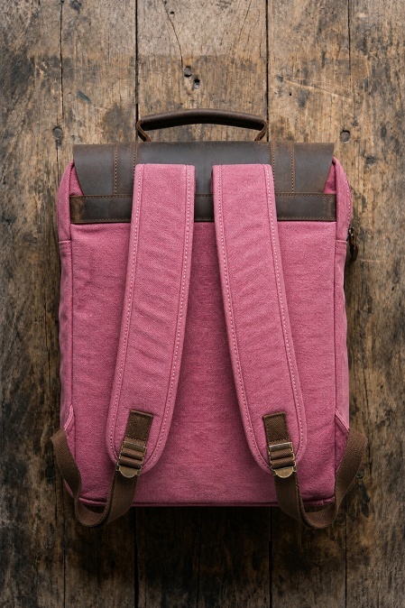 Rucsac din piele naturală și material textil URBAN BAG Lugano – Roz - Img 2