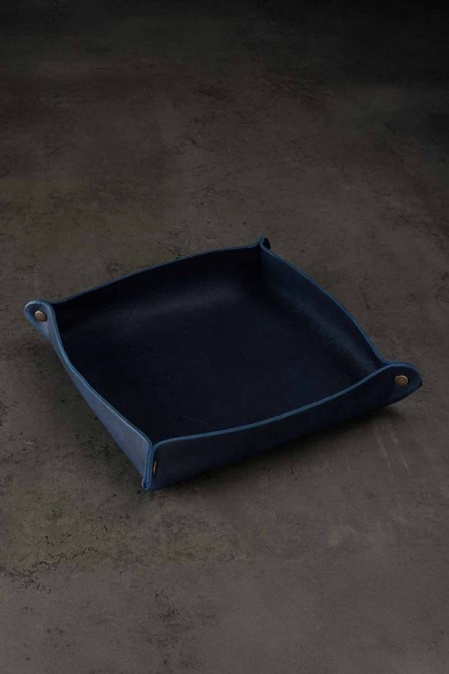 Tavă organizator din piele naturală crazy horse URBAN BAG Nest - Albastru