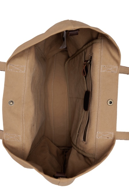 Tote bag din material textil și piele naturală URBAN BAG City Shopper - Bej - Img 3