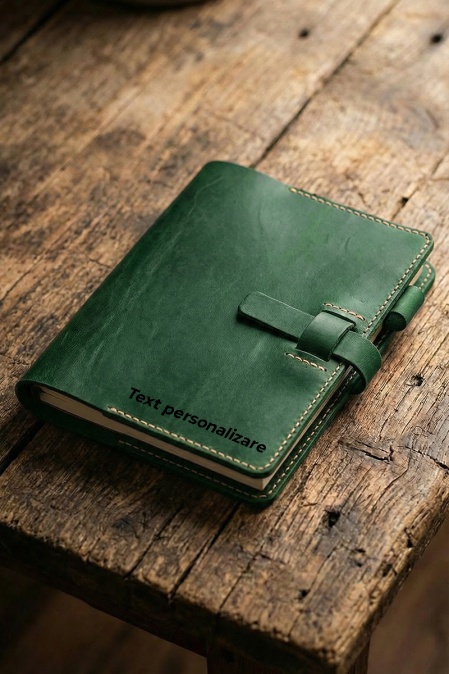 Agenda din piele naturală The Notebook PLUS by URBAN BAG, dimensiune A5 - Personalizată - Verde