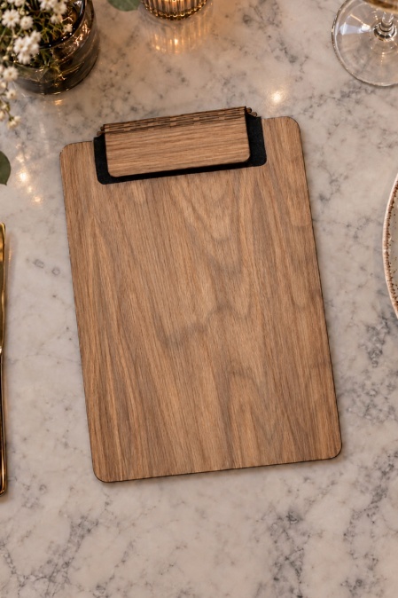 Meniu clipboard premium URBAN BAG din lemn de stejar format A4
