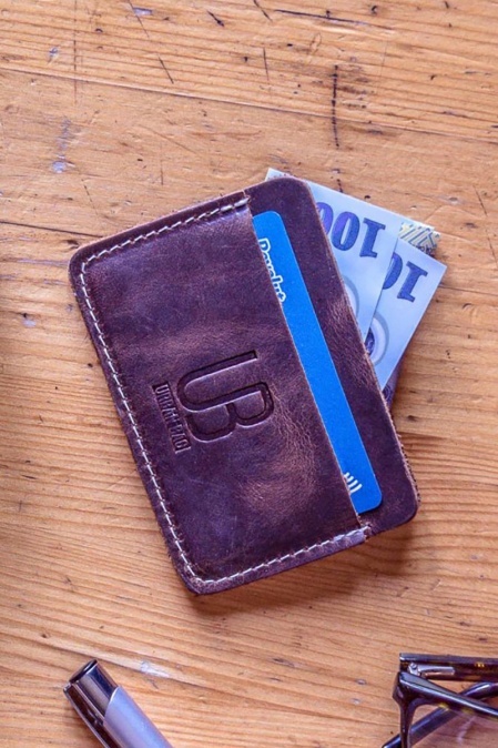 Portcard din piele naturală URBAN BAG Easy 2 – Maro Închis