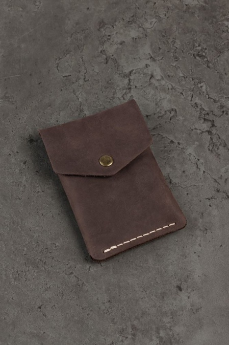 Portcard din piele naturală URBAN BAG Flip – Maro Închis