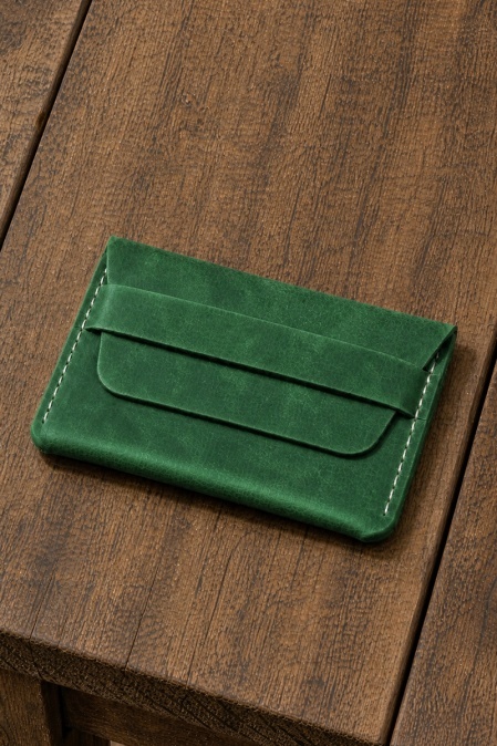 Portofel handmade din piele naturală URBAN BAG Pocket – Verde