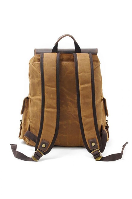 Rucsac din piele naturală și material textil cerat URBAN BAG Mantova – Maro - Img 2