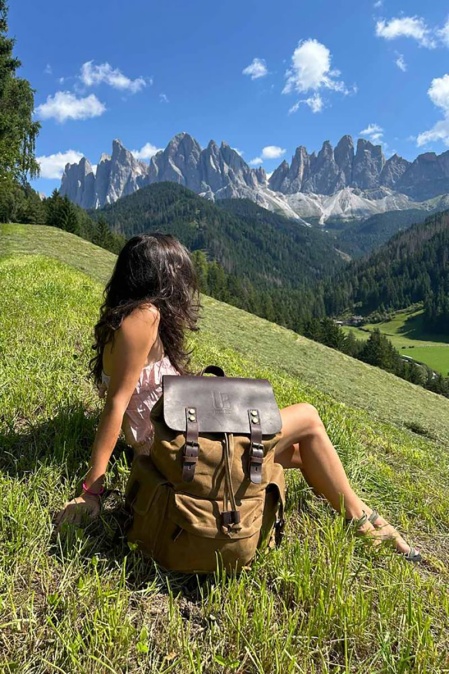 Rucsac din piele naturală și material textil cerat URBAN BAG Mantova – Negru - Img 10
