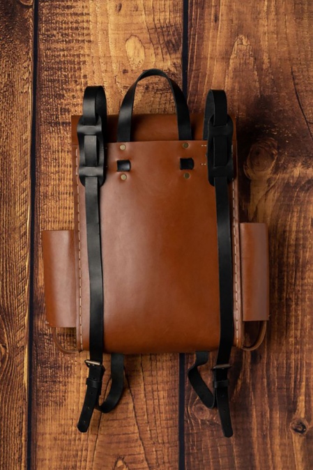 Rucsac handmade din piele naturală URBAN BAG The Explorer – Maro - Img 2