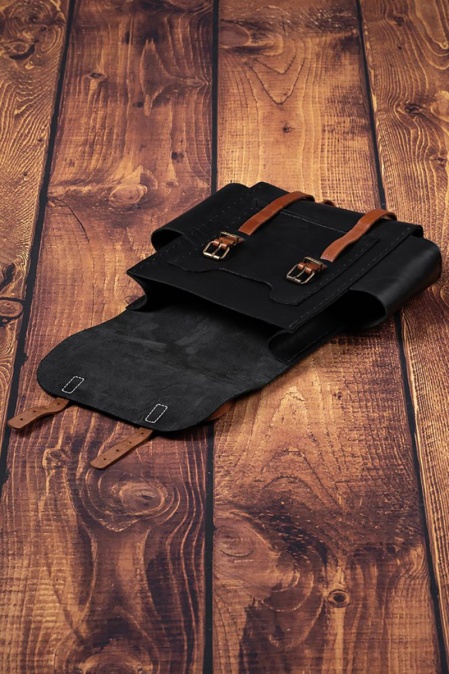 Rucsac handmade din piele naturală URBAN BAG The Explorer – Negru - Img 3