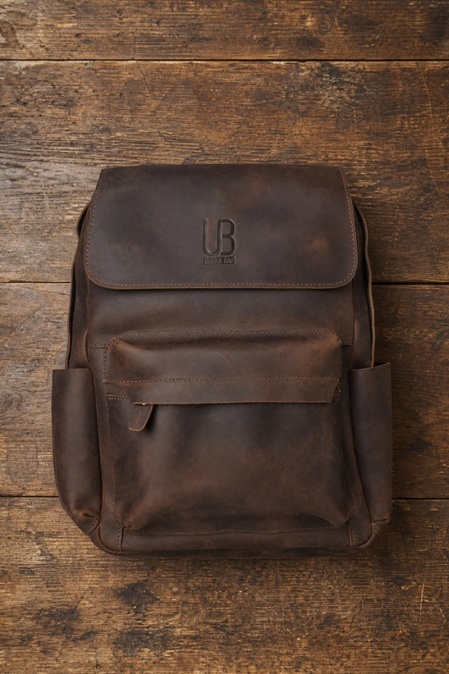 Rucsac realizat integral din piele naturală URBAN BAG Chelsea - Maro Închis