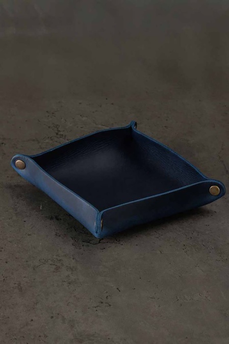 Tavă organizator din piele naturală crazy horse URBAN BAG Little Nest - Albastru
