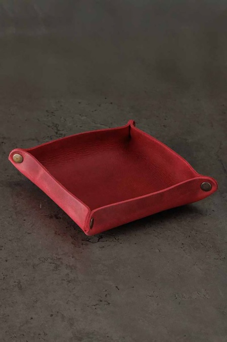 Tavă organizator din piele naturală crazy horse URBAN BAG Little Nest - Roșu