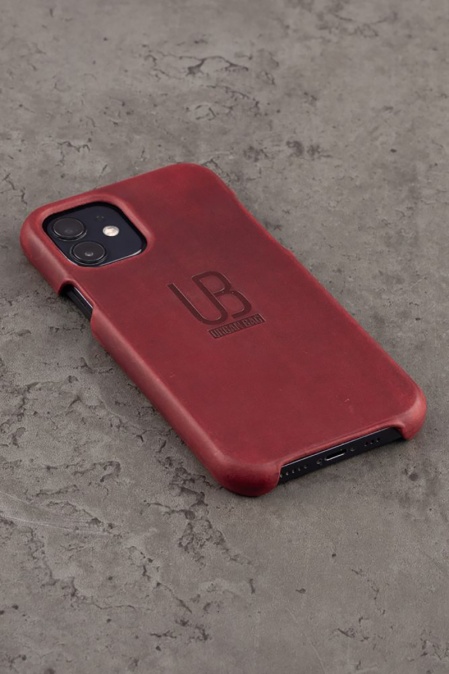 Husă din piele naturală Crazy Horse URBAN BAG pentru Iphone Handcrafted in România - Roșu - Img 2