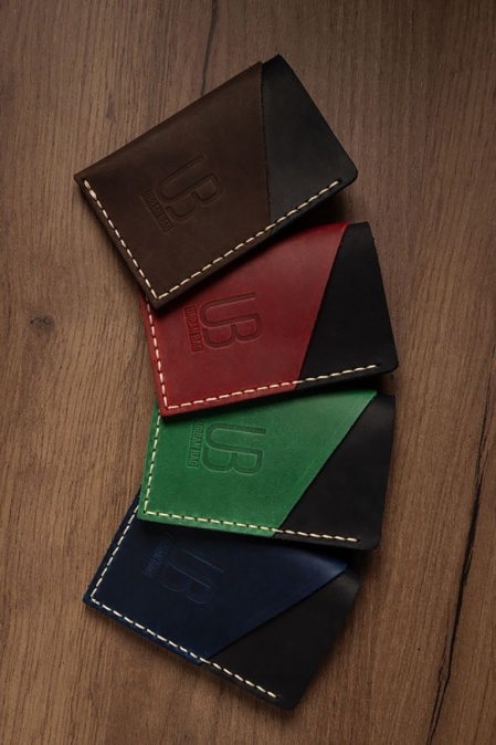 Portcard din piele naturală URBAN BAG Twice - Negru/Albastru - Img 2