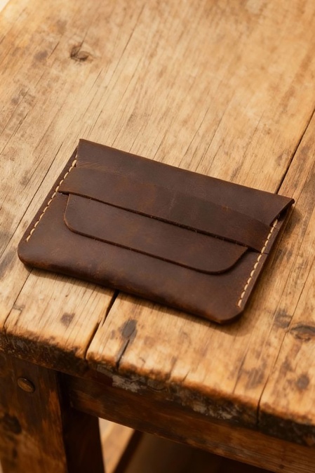 Portofel handmade din piele naturală URBAN BAG Pocket – Maro Închis