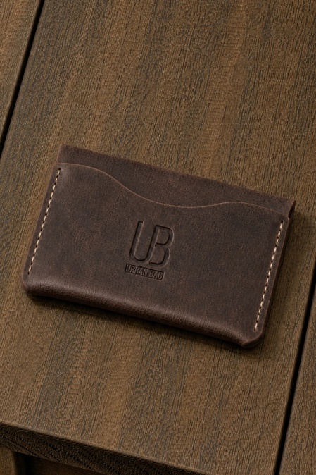 Portofel handmade din piele naturală URBAN BAG Pocket – Maro Închis - Img 2