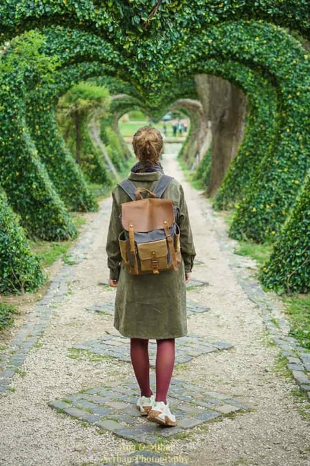 Rucsac din piele naturală și material textil cerat URBAN BAG Memphis – Verde - Img 7