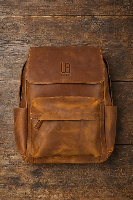 Rucsac realizat integral din piele naturală URBAN BAG Chelsea - Maro Deschis