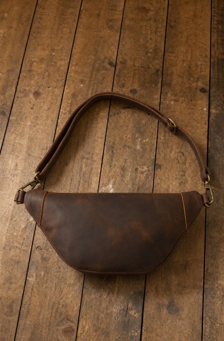 Borsetă de umăr din piele naturală URBAN BAG The Street – Maro Închis - Img 2