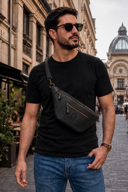 Borsetă de umăr din piele naturală URBAN BAG The Street – Negru - Img 5