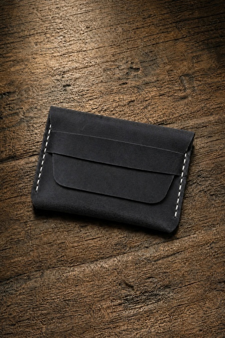 Portcard din piele naturală URBAN BAG Little Pocket – Negru