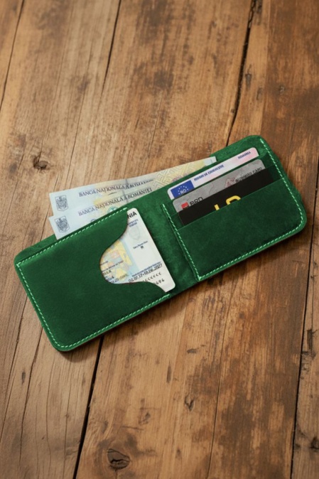 Portofel handmade din piele naturală URBAN BAG Concept 2 – Verde - Img 2