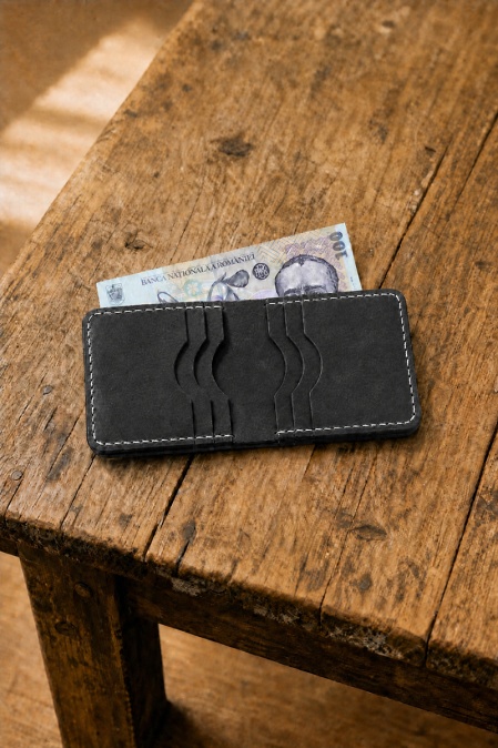 Portofel handmade din piele naturală URBAN BAG Fit – Negru - Img 2