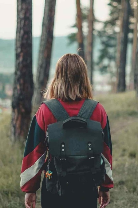 Rucsac din piele naturală și material textil pentru bărbați și femei URBAN BAG Otto – Gri - Img 9