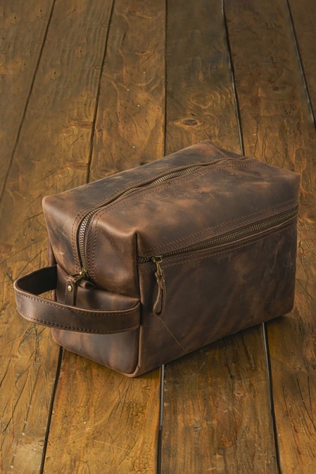 Toiletry bag din piele naturală URBAN BAG Travel XL – Maro - Img 2